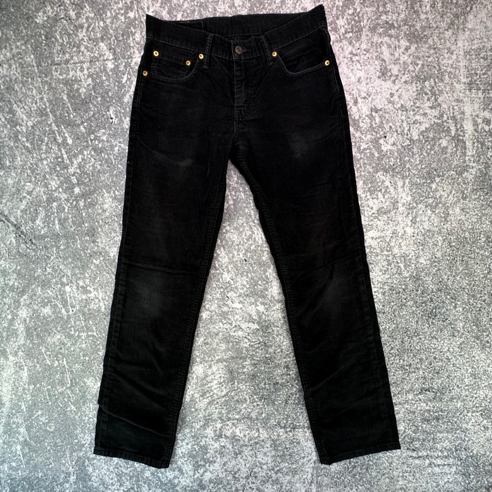 Levi's 511 Jeans Mens 29x30 Slim Mid Rise Black Corduroy Stretch